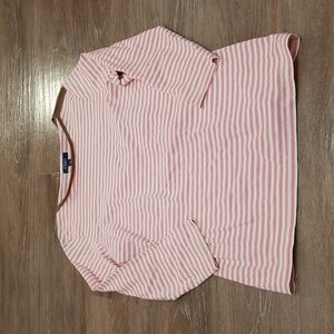 (M) Chaps Striped Casual Top Relaxed Weekend Comfy Loungewear Fresh Business